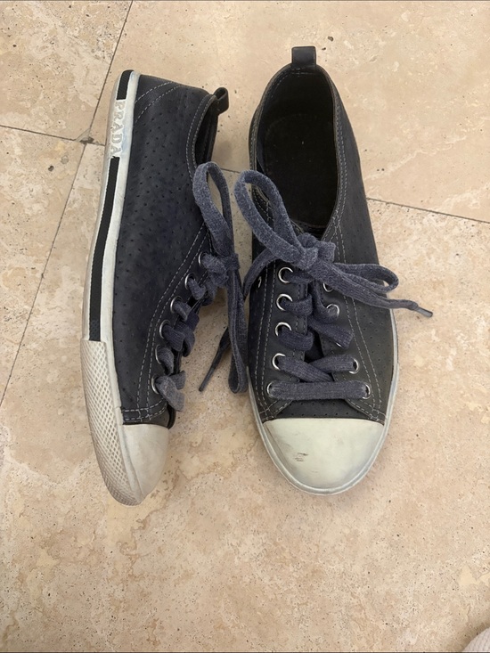 Prada Other - Prada women’s Navy and White Low-Top Lace-Up Sneakers